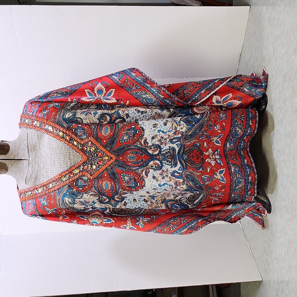 Stunning beaded Chico's cover-up top